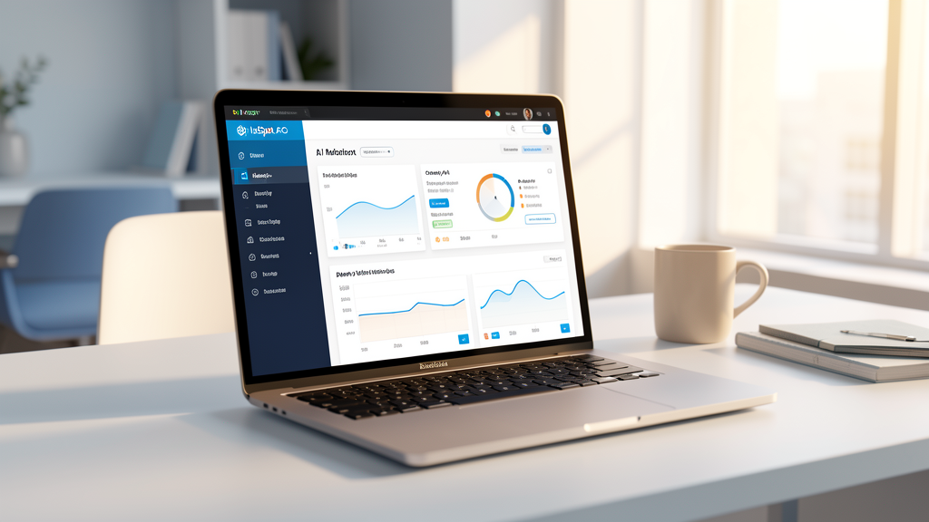Comparativa visual entre HubSpot AEO y Otterly 2026 para pymes: herramienta de visibilidad en IA marketing analytics dashboard en oficina moderna