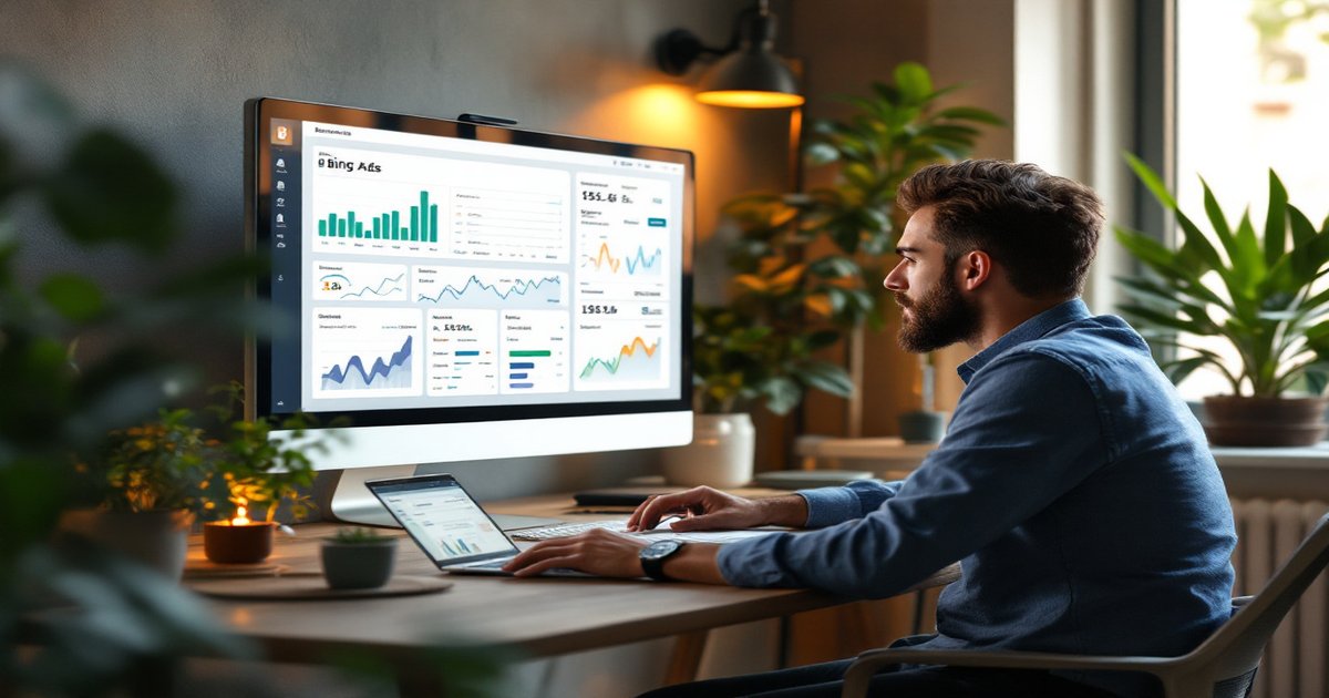 Bing Ads con IA para Pymes - Panel de control y análisis de campañas publicitarias
